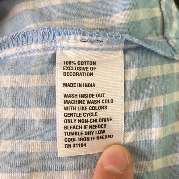 Women’s size medium Crown and Ivy blue and white checked 3/4 length sleeve top - Picture 5 of 5